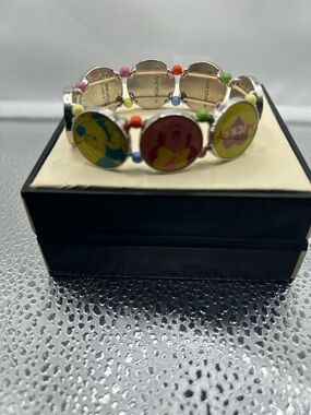 Disney character charm bracelet stretch multicolored novelty collectible